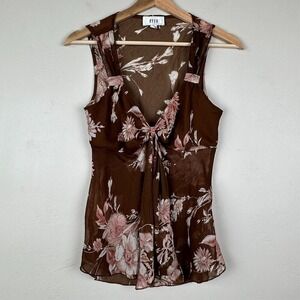Top Women M Floral Babydoll Forest Fairy Grunge Vintage Y2K Sheer Floral